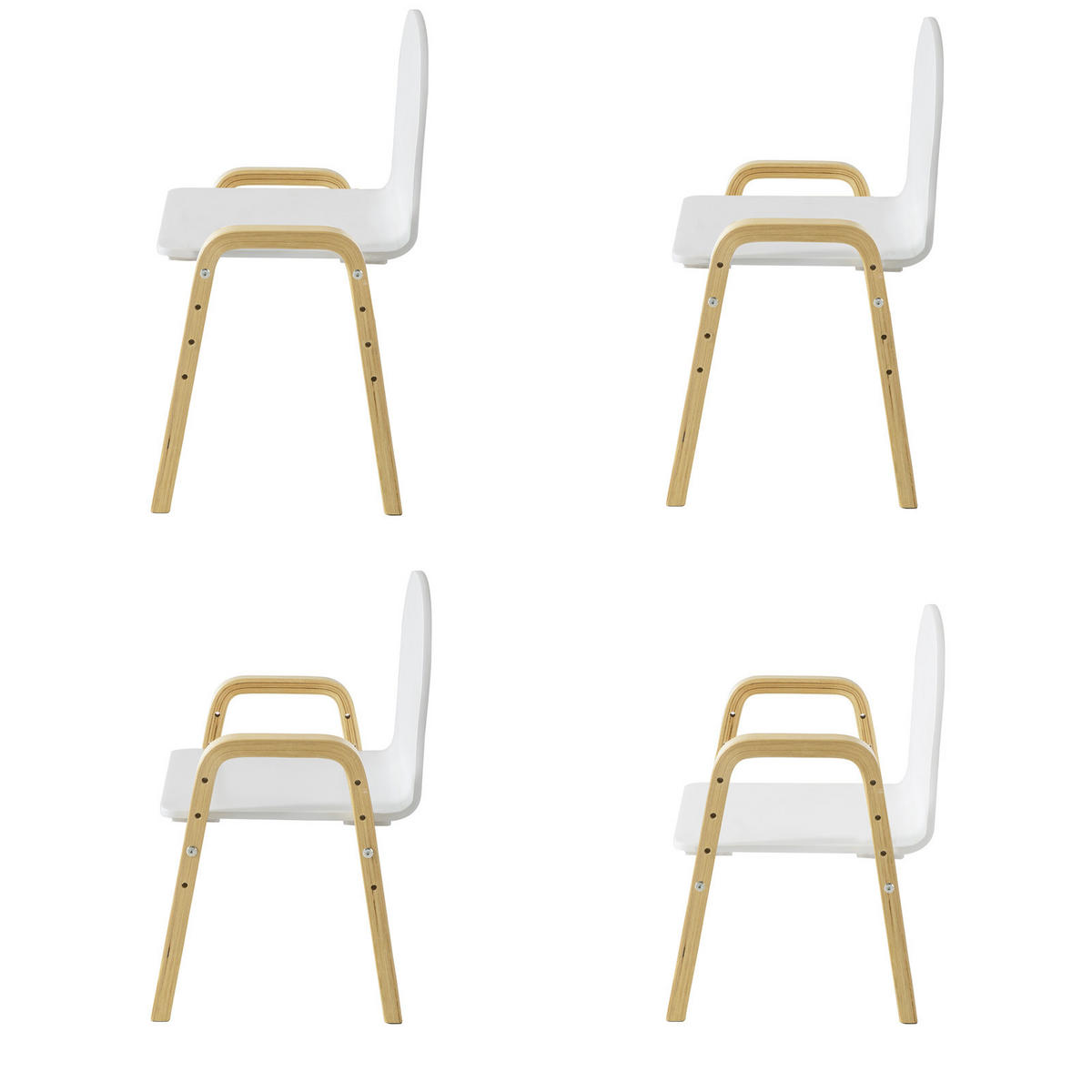 KINDERSTUHL 2er-Set - Weiß, Holz/Holzwerkstoff (40/53/32cm) - SoBuy