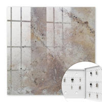SCHLÜSSELBOX Weiß 30x30 cm – Türöffnung nach rechts - Erdige Textur - Beige, Metall (30/30/5cm) - TULUP
