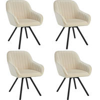 ARMLEHNSTUHL drehbarer 4er Set Snug 58 x 58 x 82 cm creme - Creme, Textil (58/82/58cm) - tectake