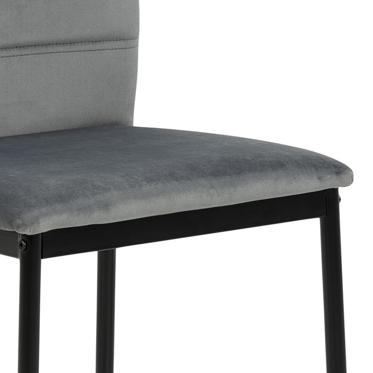 STUHL 4er-Set velours grau - Grau, Holzwerkstoff (44/92/54cm) - ebuy24
