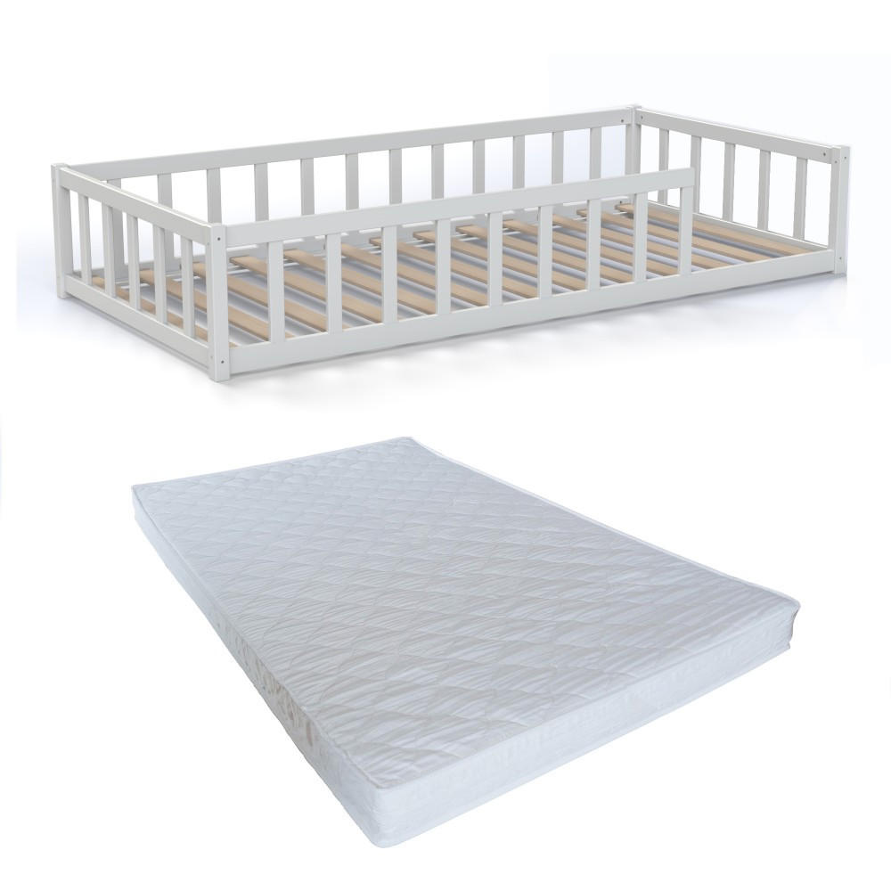 KINDERBETT NINO mit Matratze/ Kinderbett 90x190 - Weiß - Weiß, Holz (90/190cm) - Weber Industries