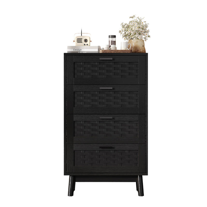 BYRÅ 55 cm med 4 lådor och modern design Svart 95/39.8/55 cm