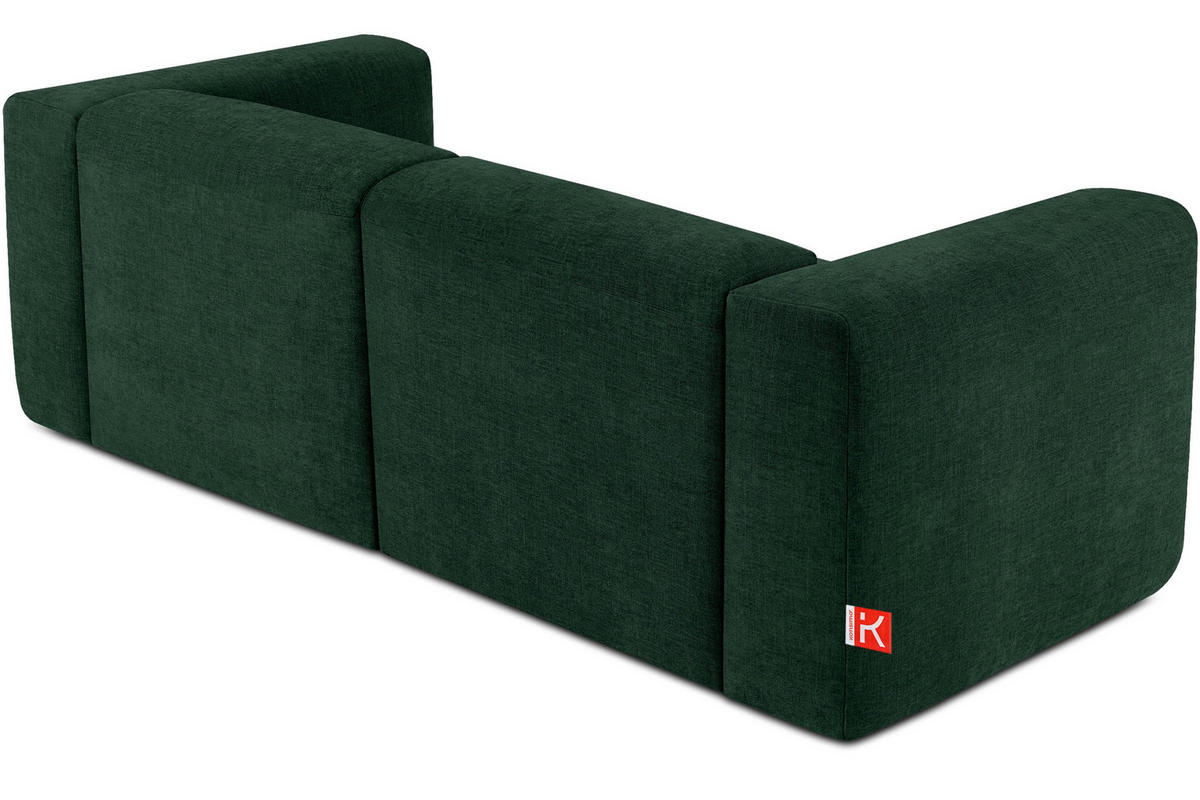 2,5-SITZER-MODULSOFA BUFFO mit extrem weicher und bequemer Sitzfläche, Gewebestoff, maritim - Grün, Textil (250/73/96cm) - KONSIMO®
