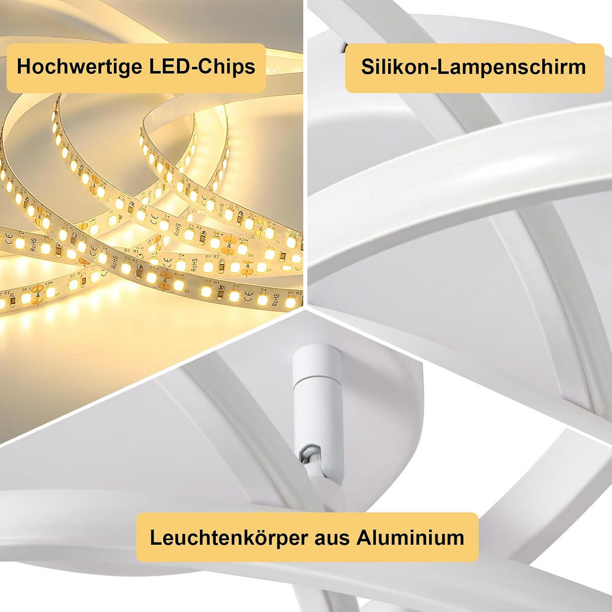 LED-DECKENLEUCHTE Timoa 45/42/16 cm - Weiß, Metall (45/42/16cm) - ZMH