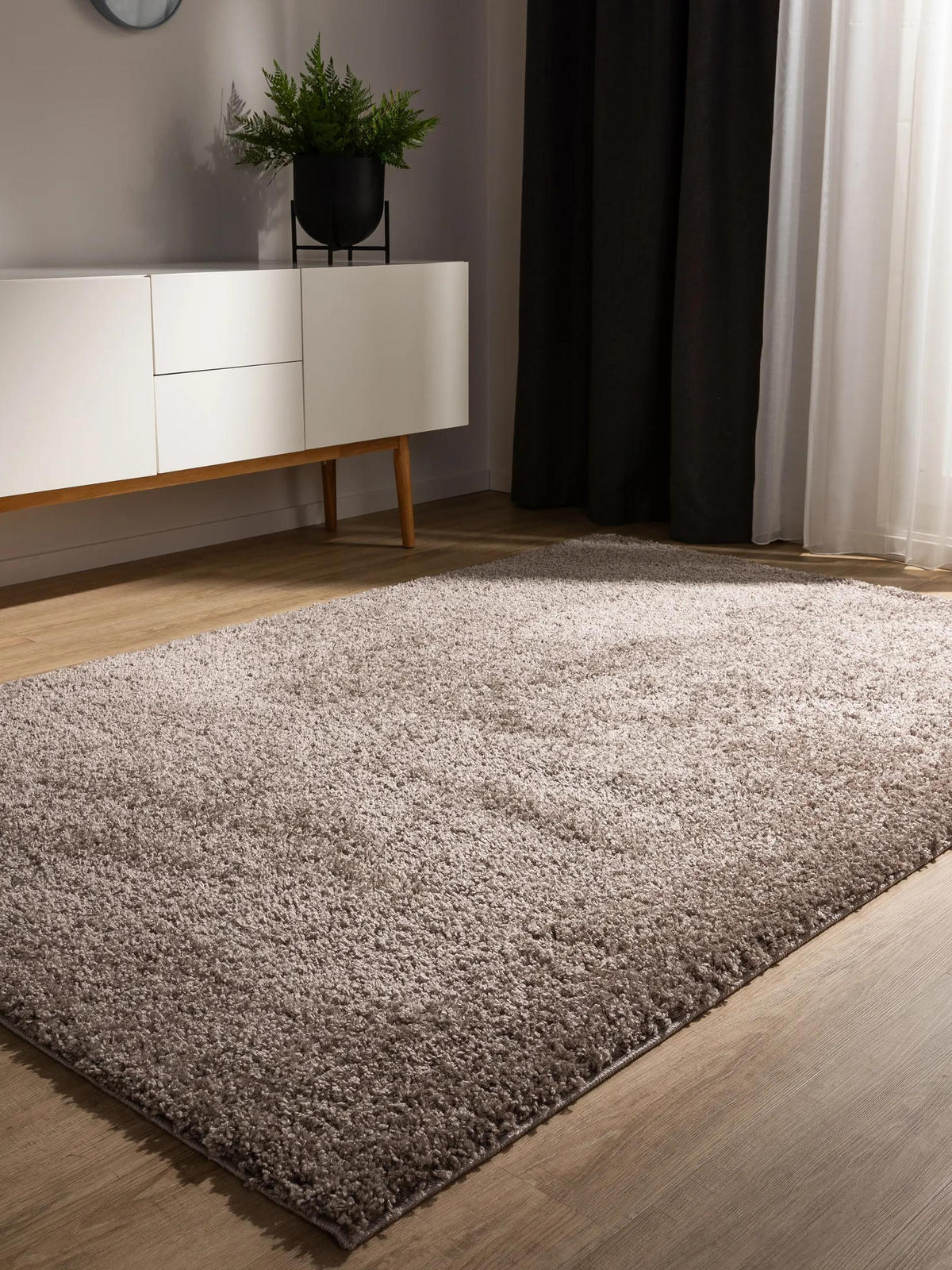 HOCHFLORTEPPICH Soho Taupe 360x460 cm - Taupe, Kunststoff (360/460cm) - benuta
