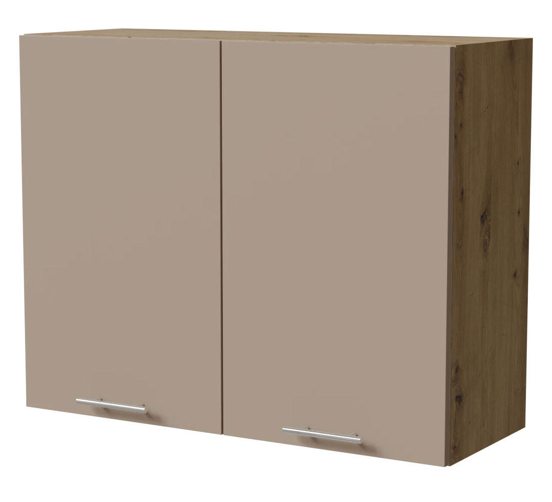 KÜCHENHÄNGESCHRANK Brerra W3/90 Eiche Artisan / RAL 1019 graubeige Matt 90 / 32,5 / 72cm - Graubraun/Eiche Artisan, Holz/Holzwerkstoff (90/72/32.5cm) - Feldmann-Wohnen