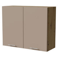 KÜCHENHÄNGESCHRANK Brerra W3/90 Eiche Artisan / RAL 1019 graubeige Matt 90 / 32,5 / 72cm - Graubraun/Eiche Artisan, Holz/Holzwerkstoff (90/72/32.5cm) - Feldmann-Wohnen