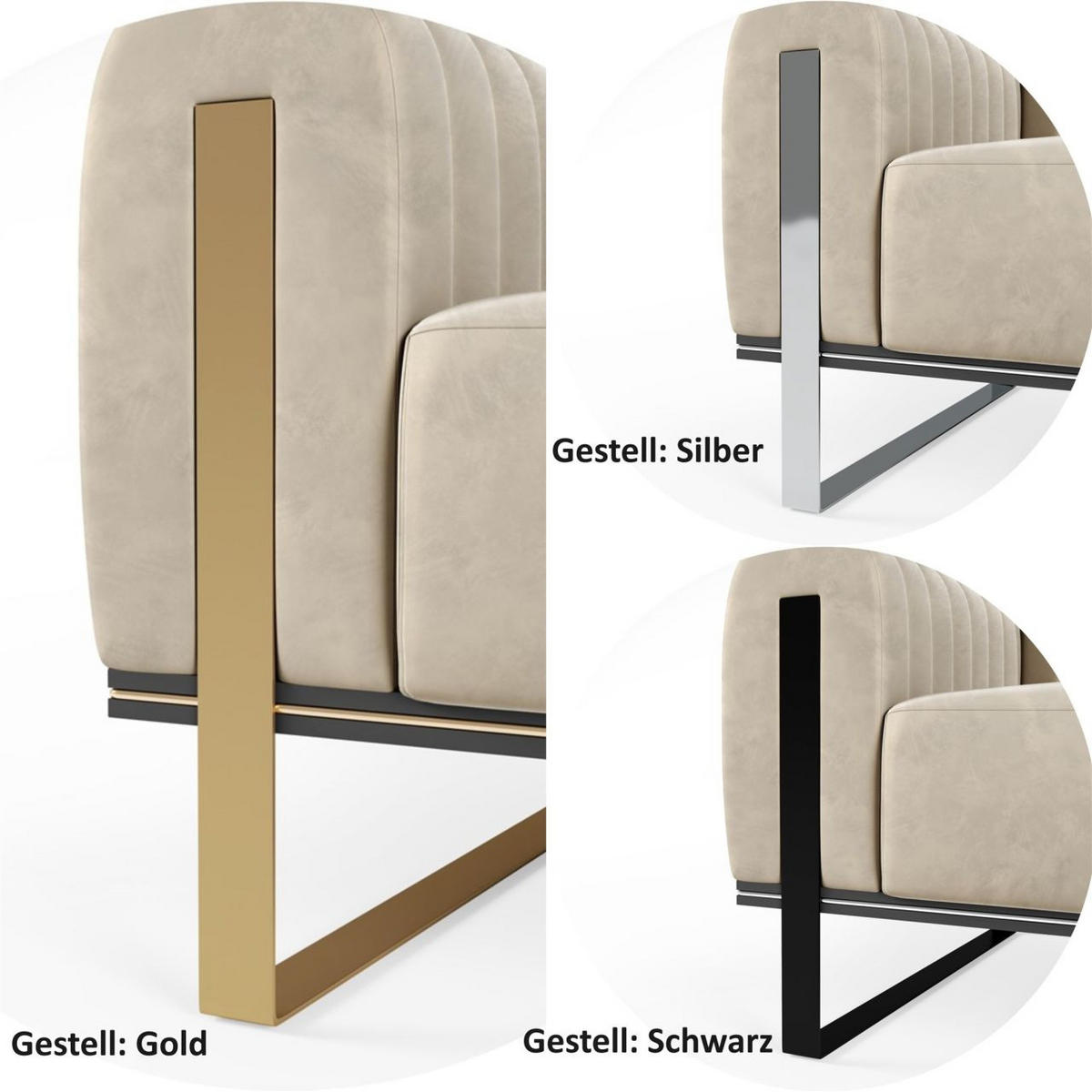 SOFA Valerie 3-sitzer - Grün, Holzwerkstoff/Textil (228/79/90cm) - Fun Möbel