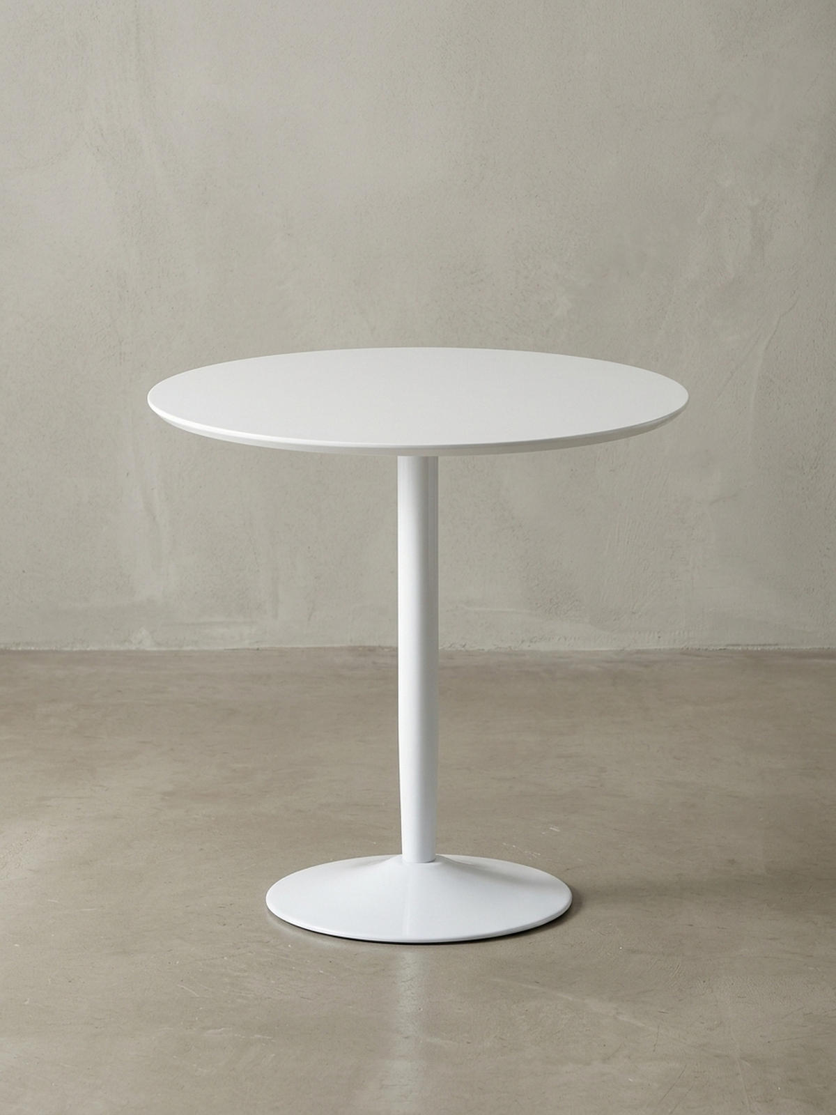 ESSTISCH – Hochglanz Weiß 75x75x74 cm Trompetenfuß für 2 Personen - Weiß, Holz/Metall (75/75/74cm) - KADIMA DESIGN