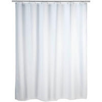 DUSCHVORHANG Weiß Polyester schimmelresistent antibakteriell beschwerte Basis maschinenwaschbar mit Schlaufen - Weiß, Textil (180/180cm) - MCBOSON