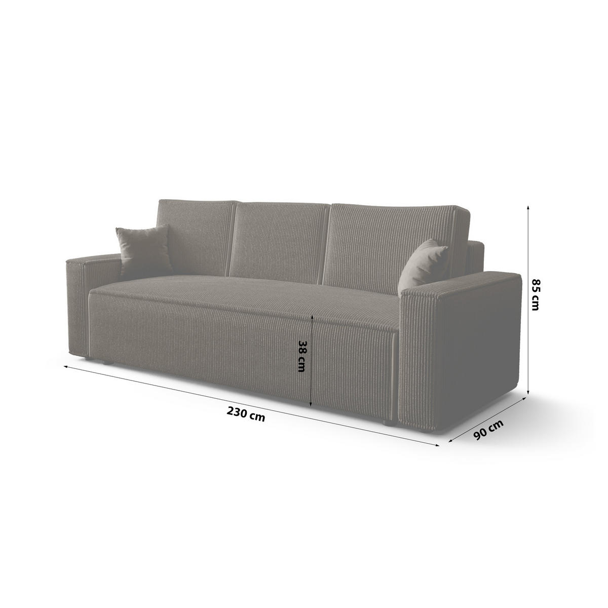 SCHLAFSOFA mit Bettkasten Eldon Dunkelbraun - Dunkelbraun, Textil (230/89/85cm) - Fedve