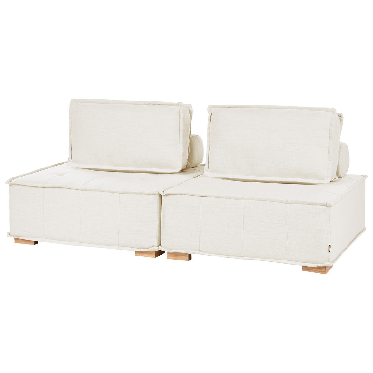 MODULSOFA 2-Sitzer Stoff Cremeweiß Tibro - Creme, Textil (200/82/100cm) - Beliani