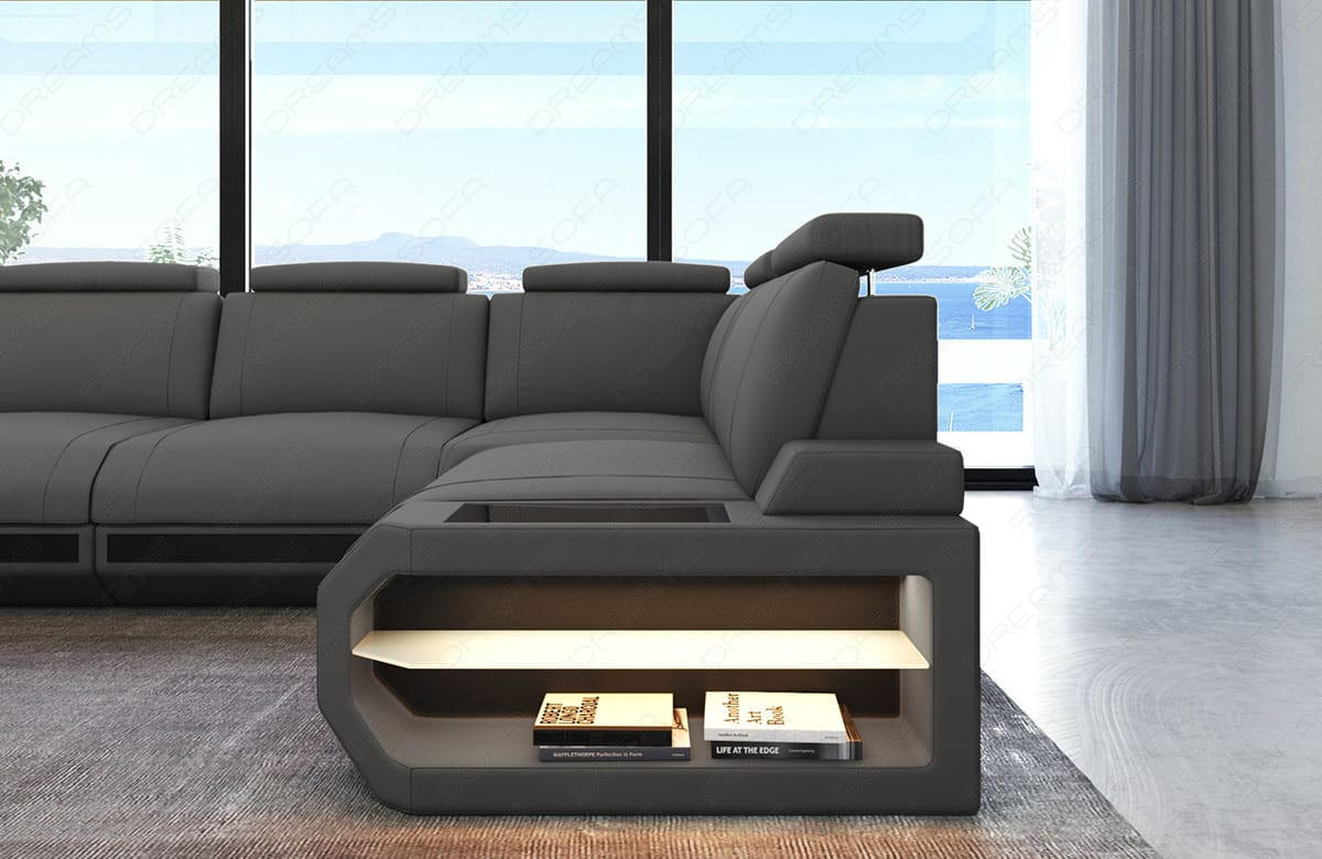 ECKSOFA Siena Hellgrau Schwarz Mikrofaserstoff - Hellgrau, Kunststoff (347/197cm)