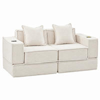 SOFA 2-Sitzer mit Kissen 162 x 78 x 66 cm Cord Beige - Beige, Kunststoff (78/66/162cm) - Meubliv