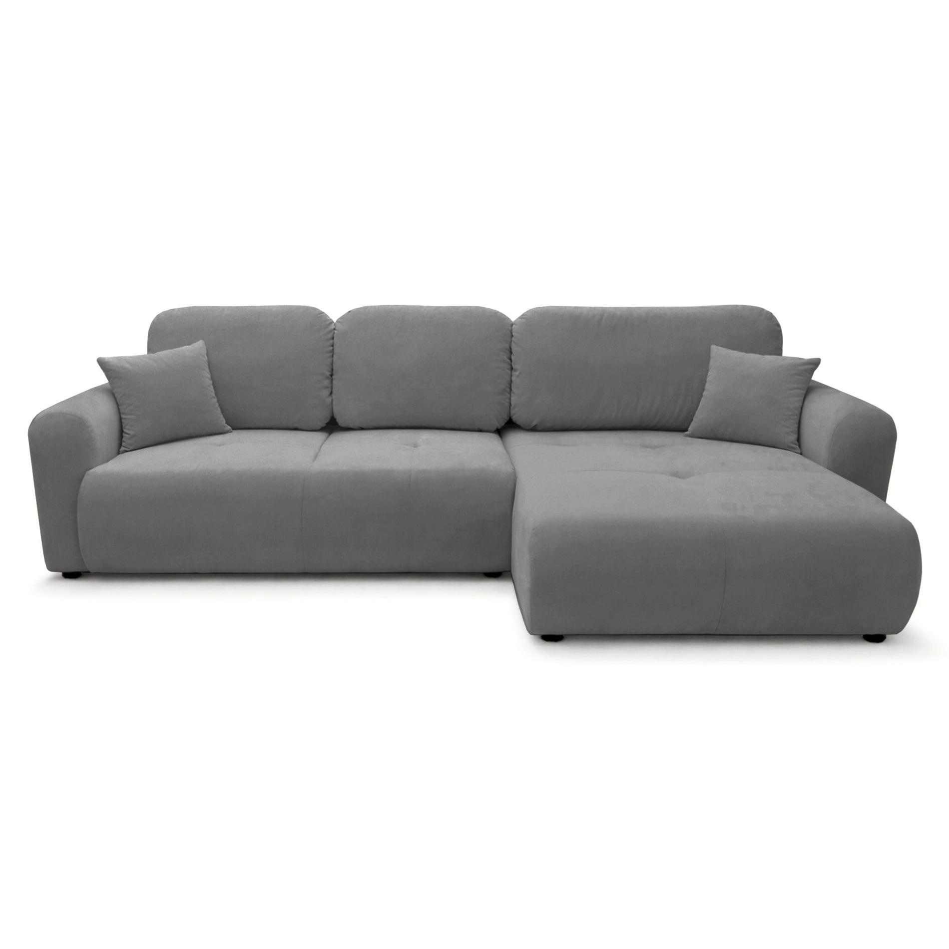 ROHOVÁ ROZKLÁDACÍ POHOVKA Olido šedý velur - šedá/černá, textil/plast (279/150cm) - Selsey