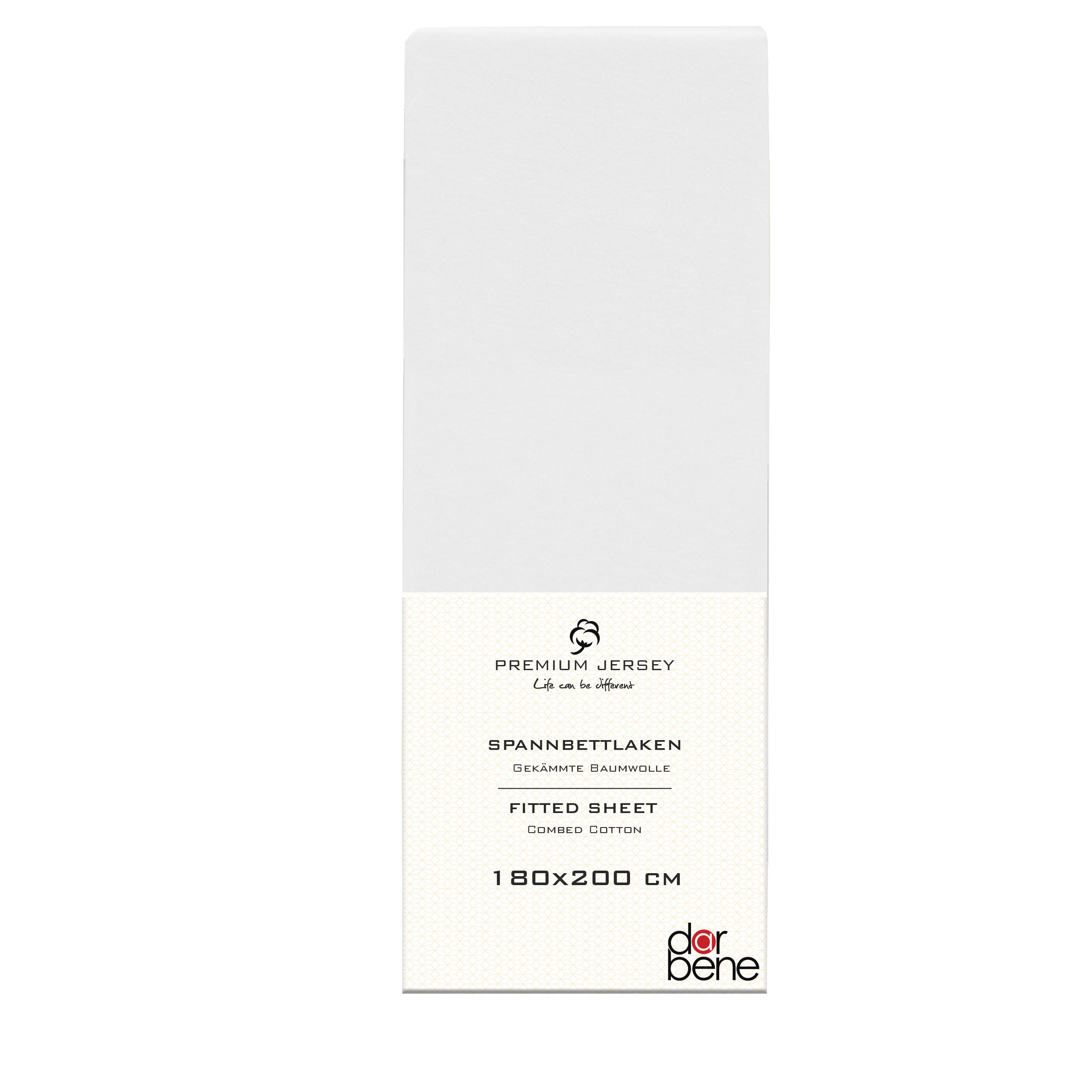 SPANNBETTLAKEN Premium Jersey Baumwolle - Weiß, Naturmaterialien (180/200cm) - DarBene