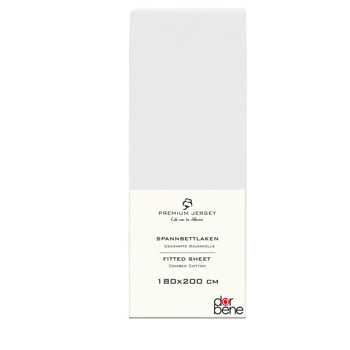 SPANNBETTLAKEN Premium Jersey Baumwolle - Weiß, Naturmaterialien (180/200cm) - DarBene