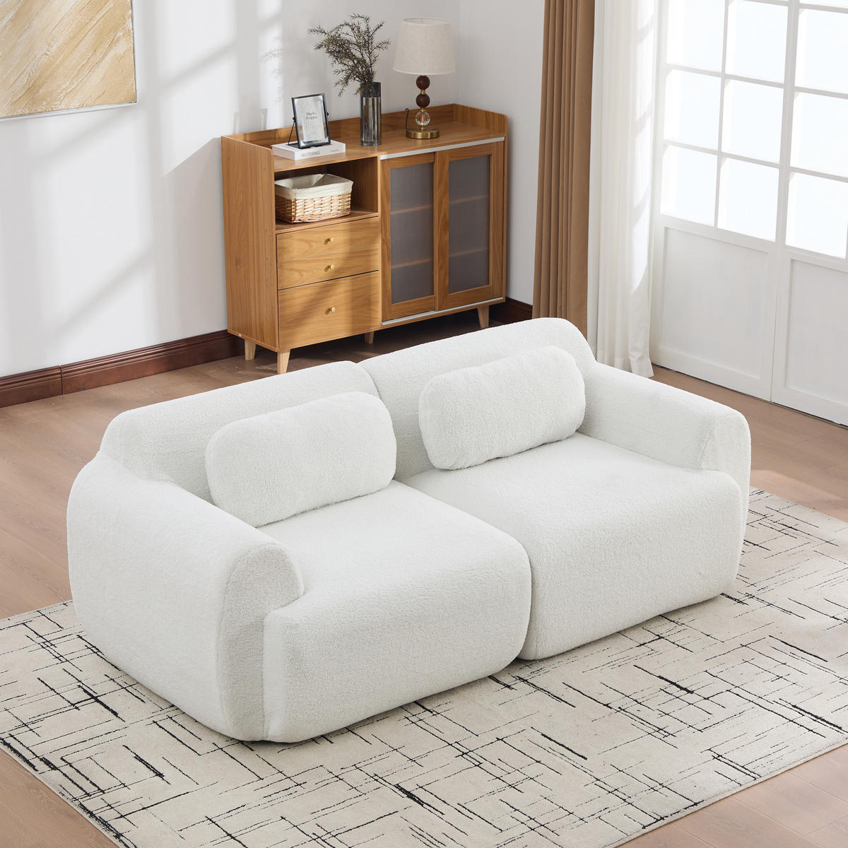 2-SITZER SOFA Chenille Elfenbein - Beige, Textil (189/71/91cm) - WISHDOR
