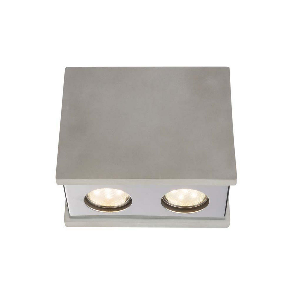 DECKENLEUCHTE Metall Beton Grau 2 Flammig 3er Set - Grau, Stein (18/10/14.7cm) - Globo Lighting