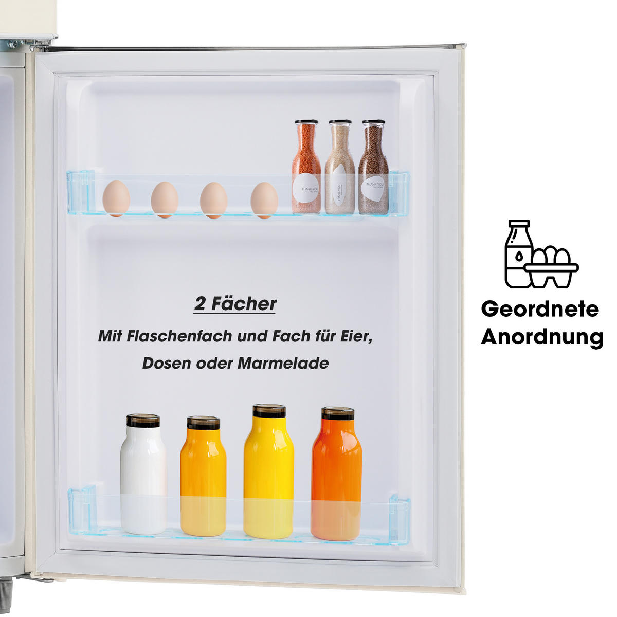 KÜHLSCHRANK 46/45/91 cm Weiß 72L mit LED-Licht - Weiß, Metall (45/91/46cm) - Oxeza