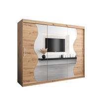 SCHWEBETÜRENSCHRANK 200/250/62 3-türig - Silberfarben/Eiche Artisan, Holz/Kunststoff (250/200/62cm) - Abiks Möbel
