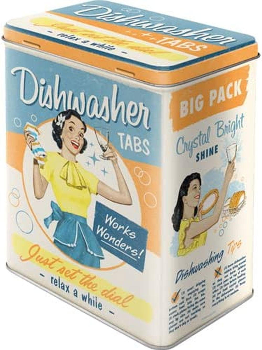 VORRATSDOSE L Dishwasher Tabs - Multicolor, Metall (14/20/10cm) - Nostalgic-Art