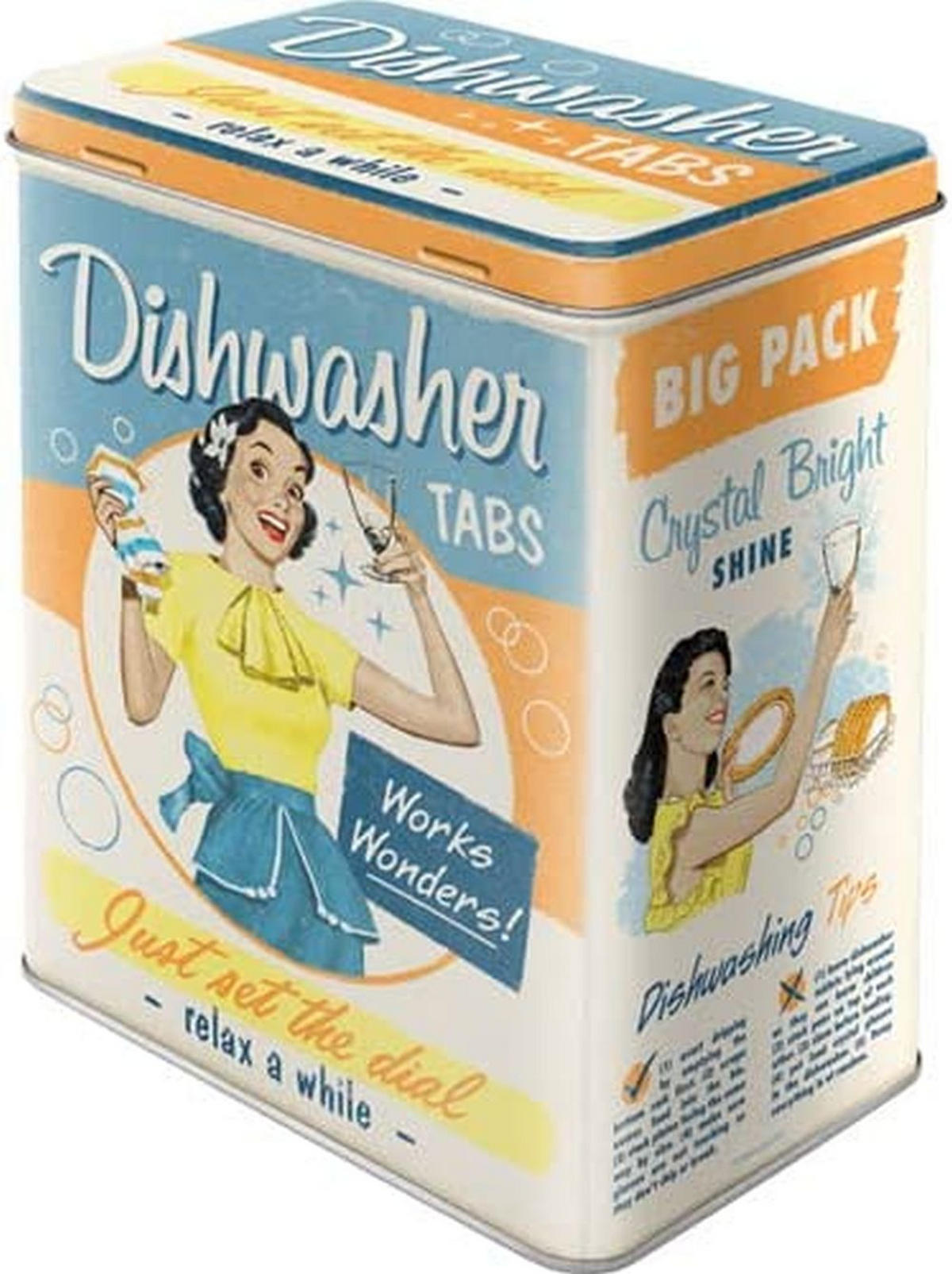VORRATSDOSE L Dishwasher Tabs - Multicolor, Metall (14/20/10cm) - Nostalgic-Art