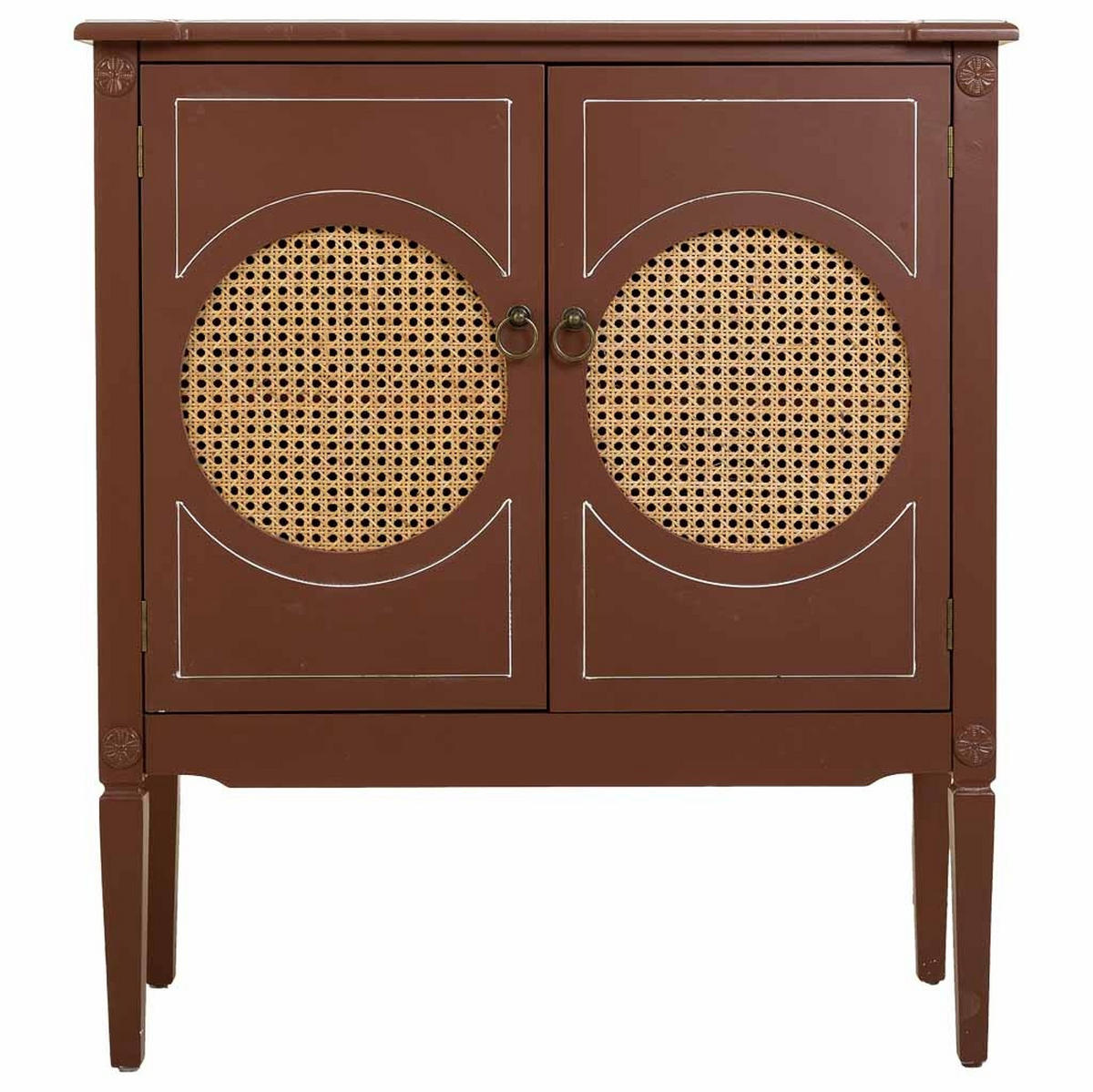 ANRICHTE aus Holz und Rattan braun, 80x38x90 cm - Braun, Holz (80/90/38cm) - Wanderlust