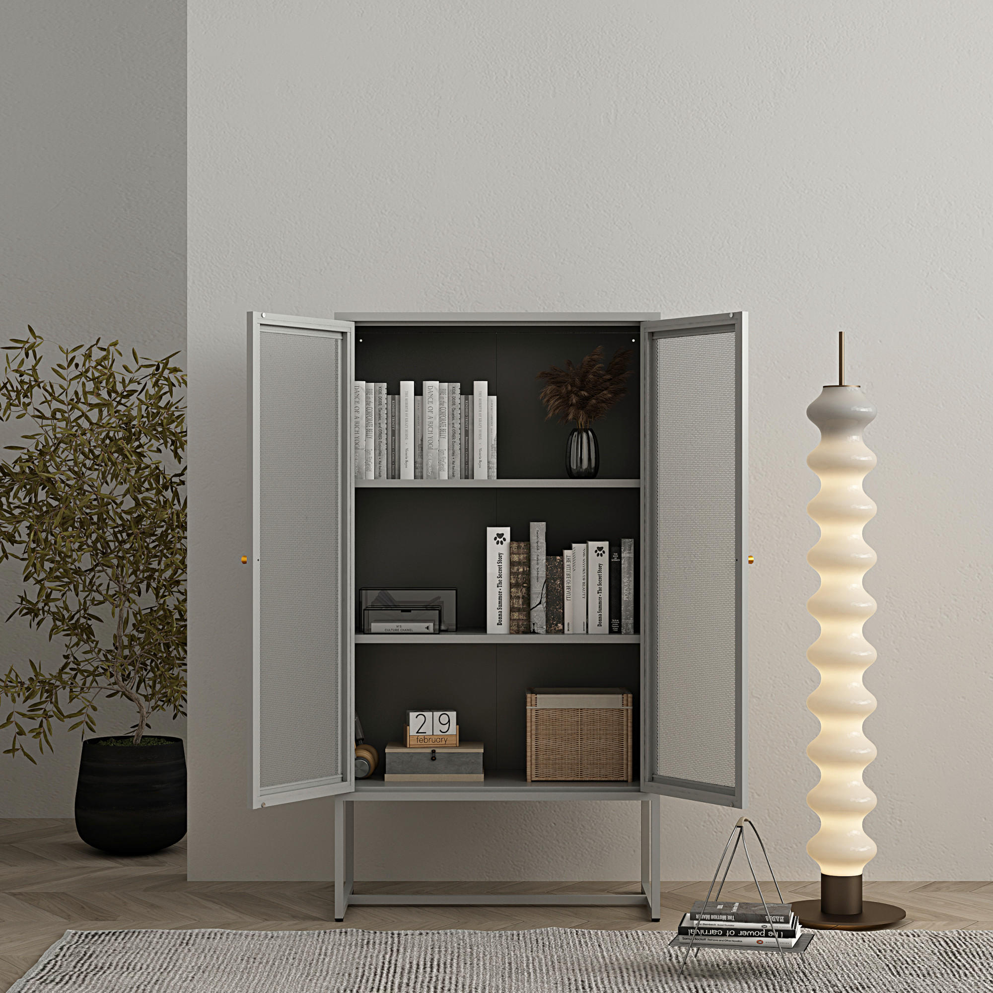 BÜROSCHRANK Sund - Grau, Metall (80/150/40cm) - [en.casa]