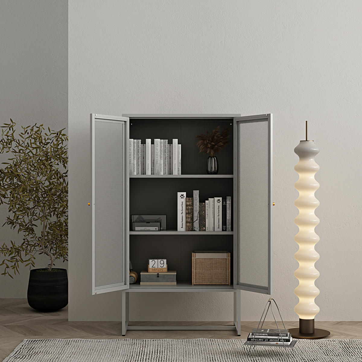 BÜROSCHRANK Sund - Grau, Metall (80/150/40cm) - [en.casa]