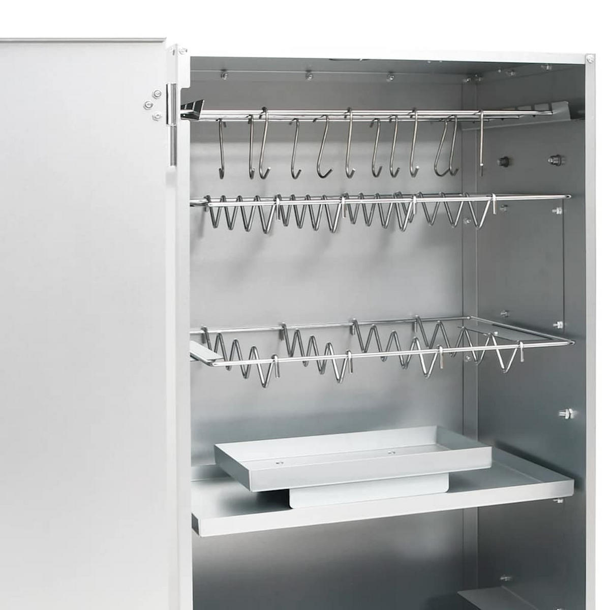 RÄUCHEROFEN Mit Kaltrauchgenerator Verzinkter Stahl - Silberfarben, Metall (44.5/83/29cm) - vidaXL