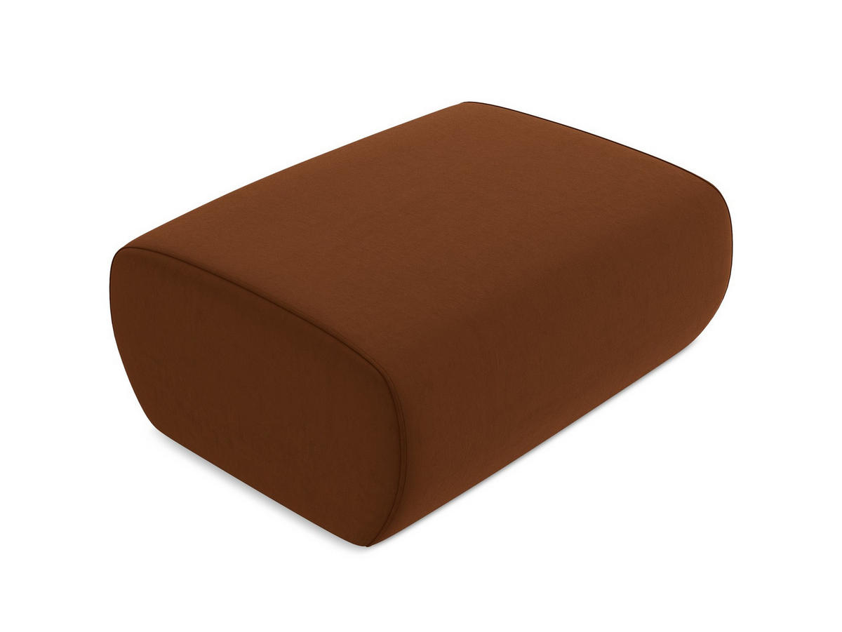 ECKSOFA mit Schlaffunktion Samt Stoff Orange - Terracotta/Schwarz, Kunststoff/Textil (148/240cm) - Makamii