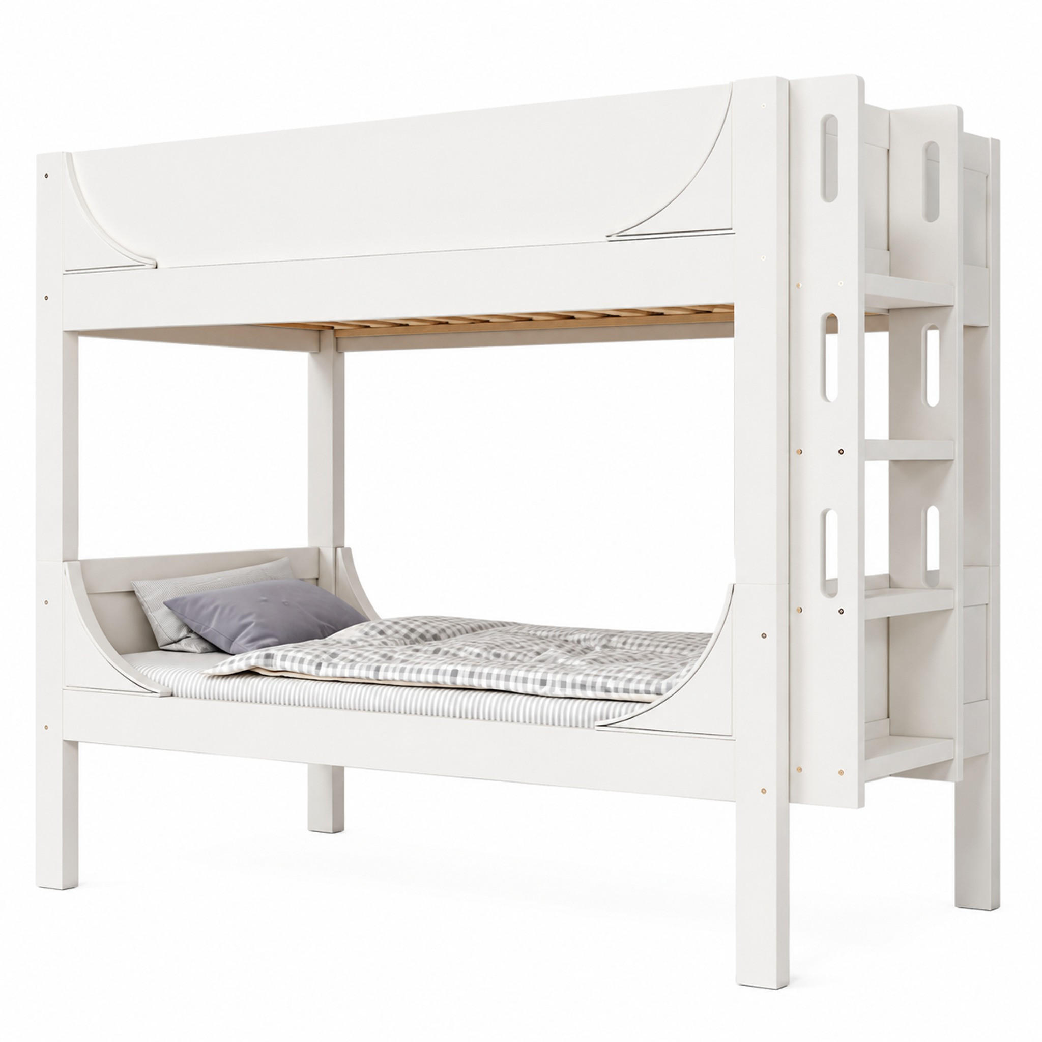 ETAGENBETT trennbar 90x200 cm mit flexibler Leiter Weiß - Weiß, Metall (90/200cm) - Meubliv