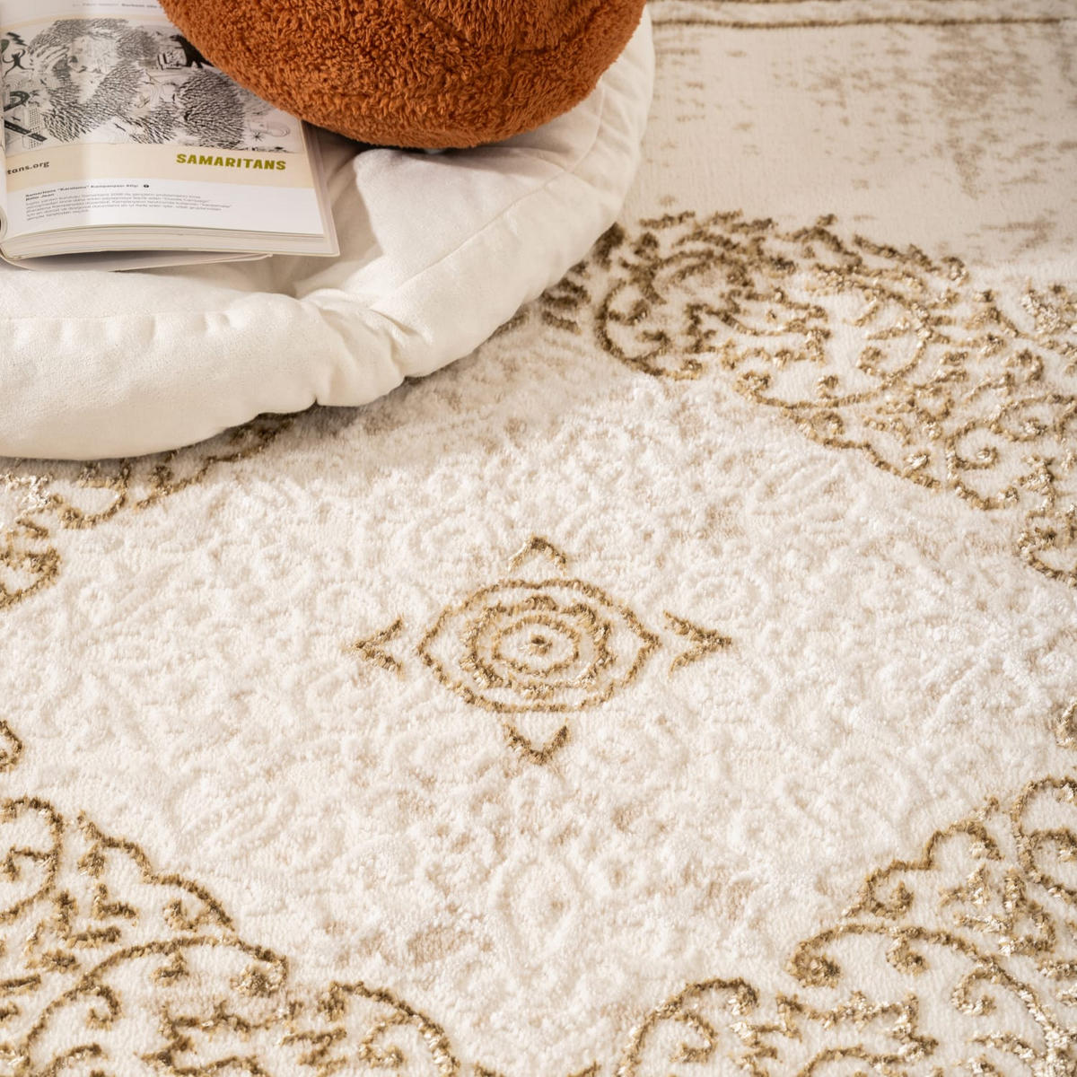 TEPPICH Kurzflor Orientalisch Wohnzimmer Beige Läufer 80x150 - Beige, Textil (80/150cm) - KADIMA DESIGN