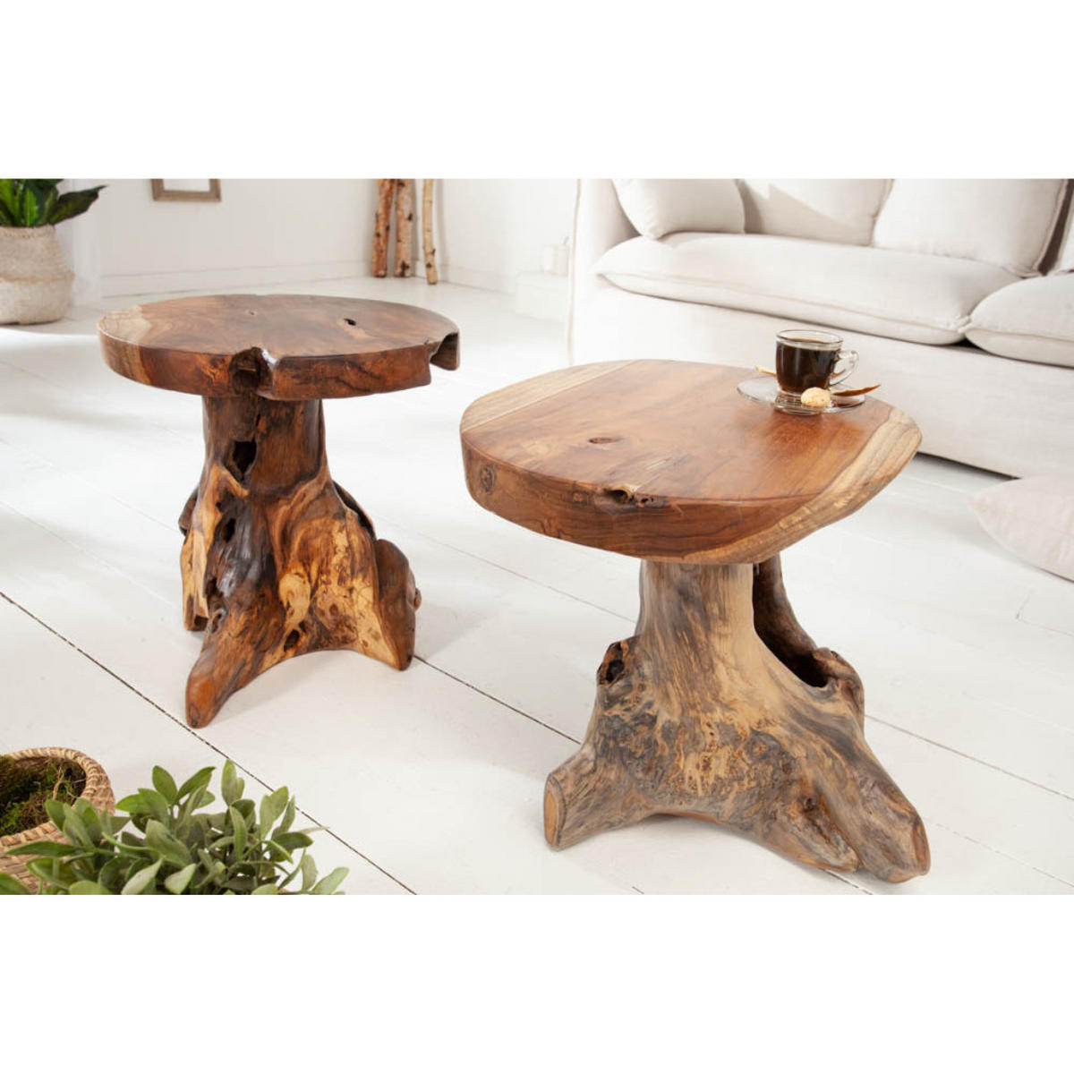 BEISTELLTISCH ROOT Teakholz 40 cm - Braun, Holz (40/40/40cm) - riess-ambiente