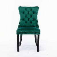 STUHL 2er-Set mit hoher Rückenlehne Samt Green - Grün, Metall (50/95/65cm) - Meubliv