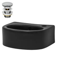 WASCHBECKEN - Schwarz, Keramik (25.5/13/33.5cm) - ML-DESIGN