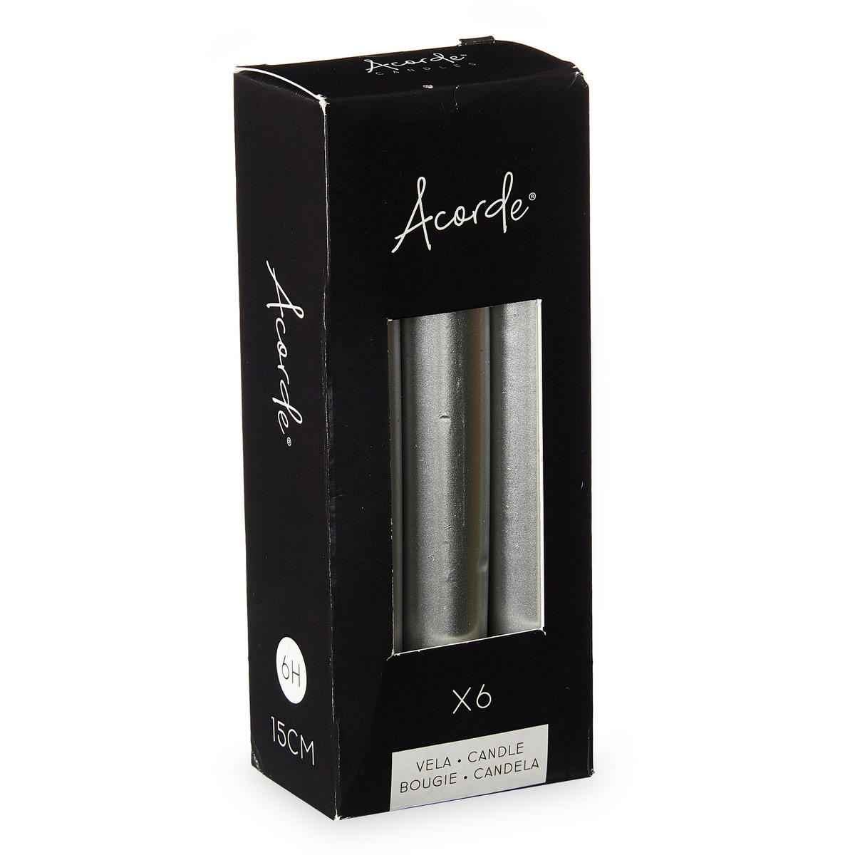 KERZE Celestia 15 cm - Silberfarben, Paraffin (2/15/2cm)