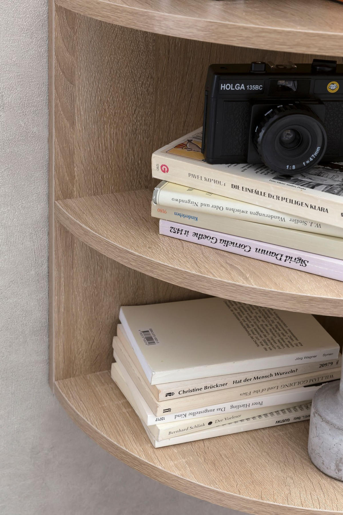 ECKREGAL Holz Wandmontage Runder Front Modern, Sonoma 30x30x60 cm - Beige, Holzwerkstoff (30/60/30cm) - KADIMA DESIGN