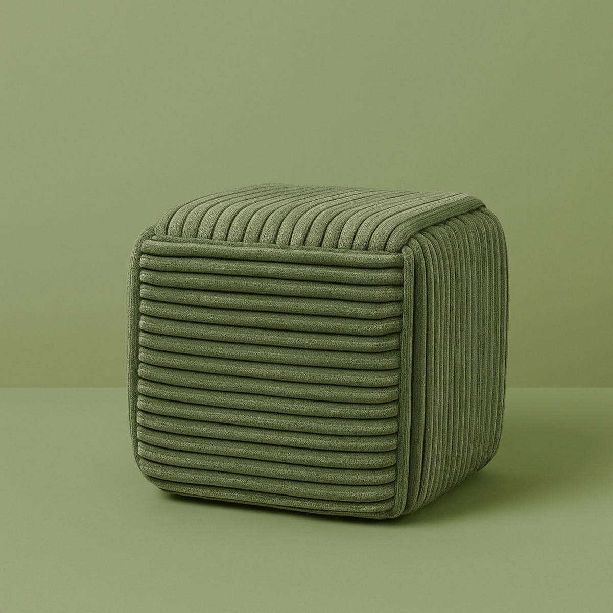 POUF Wiki grün 43/43/38 cm Textil - Grün, Textil (43/38/43cm) - Mondex