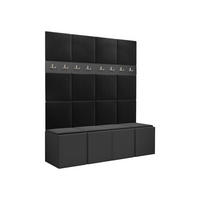 GARDEROBEN-SET Orion V - Anthrazit/Graphitfarben, Holzwerkstoff/Kunststoff (168/186/46cm) - MIRJAN24