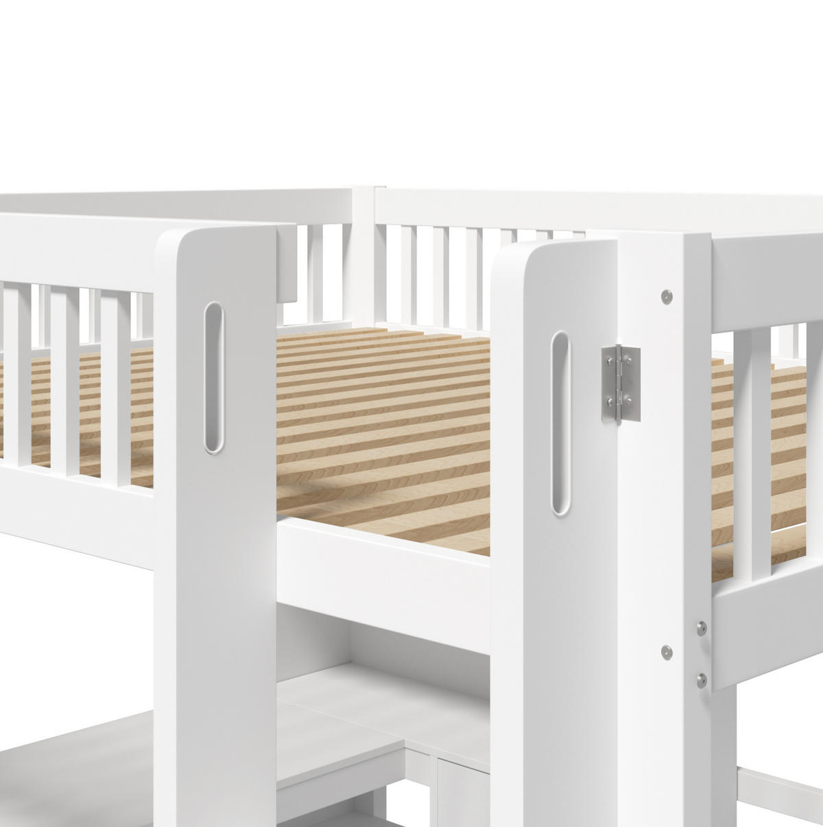 HOCHBETT 140/200 cm, Weiß mit Schreibtisch, 3 Schubladen, ohne Matratze - Weiß, Holzwerkstoff (140/200cm) - MIVRAY