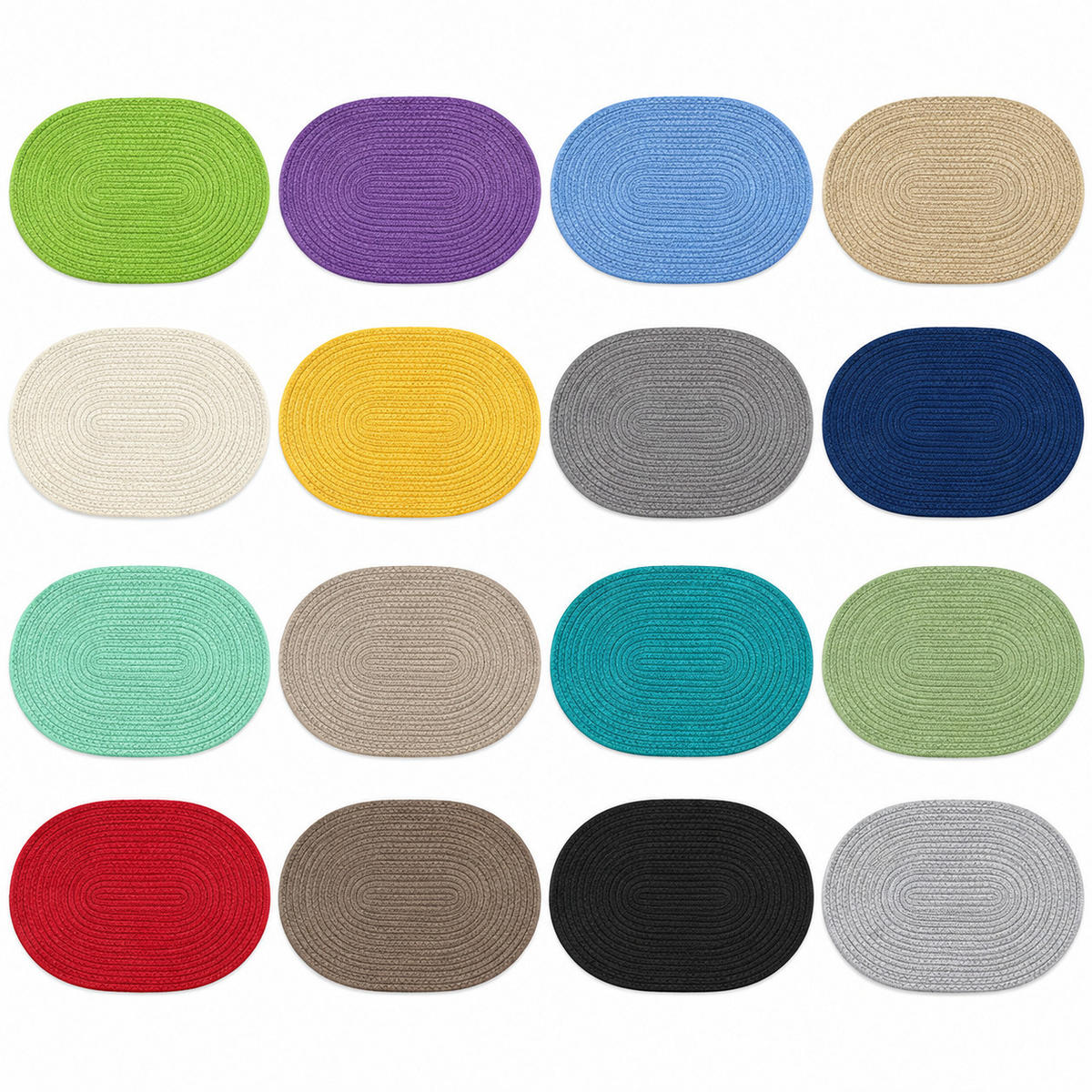 PLATZSET 4er Set Polypro Grau 45/30 cm - Grau, Kunststoff (30/45cm) - TiborTex