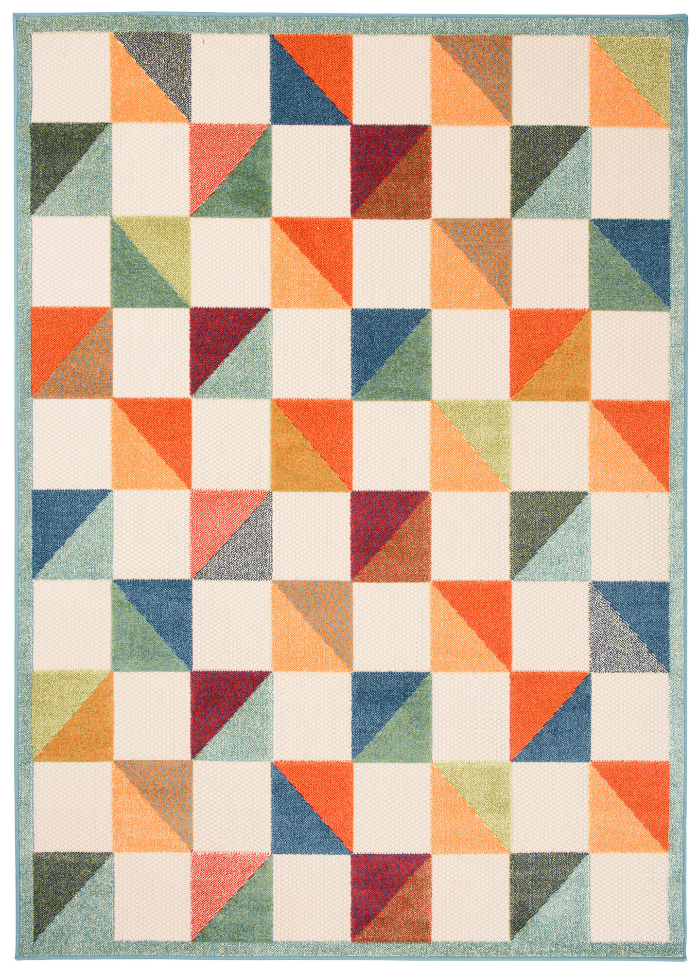 TEPPICH In-Outdoor Bunte Abstract, Kühlergrill - Kurzflor Rechteckig - 120 x 170 cm - Multicolor/Creme, Textil (120/170cm) - Mazovia
