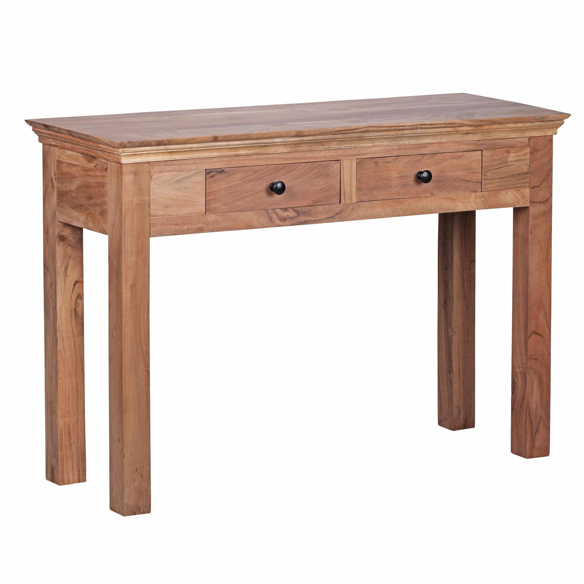 KONSOLENTISCH – Akazie Massivholz, 110x40 cm, Landhausstil, platzsparend - Braun, Holz (40/110/76cm) - KADIMA DESIGN