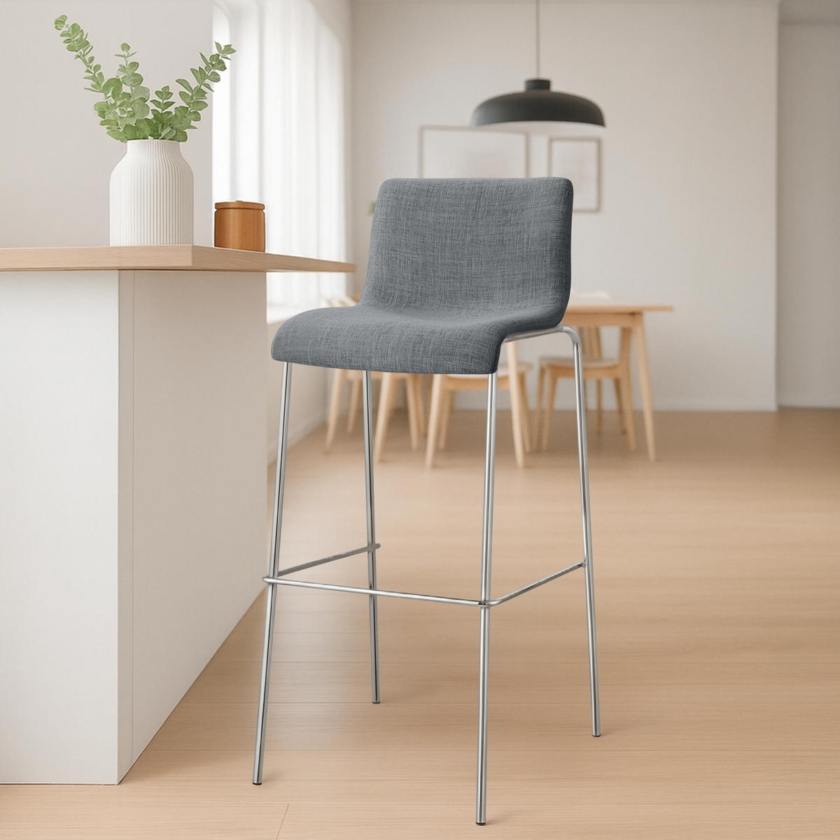 BARHOCKER Hover 100x43x48 cm hellgrau - Hellgrau, Textil (43/100/48cm) - furnicato