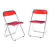 KLAPPSTUHL-SET Pornainen 2 TLG. - Rot, Kunststoff/Metall (46/74/47cm) - [en.casa]