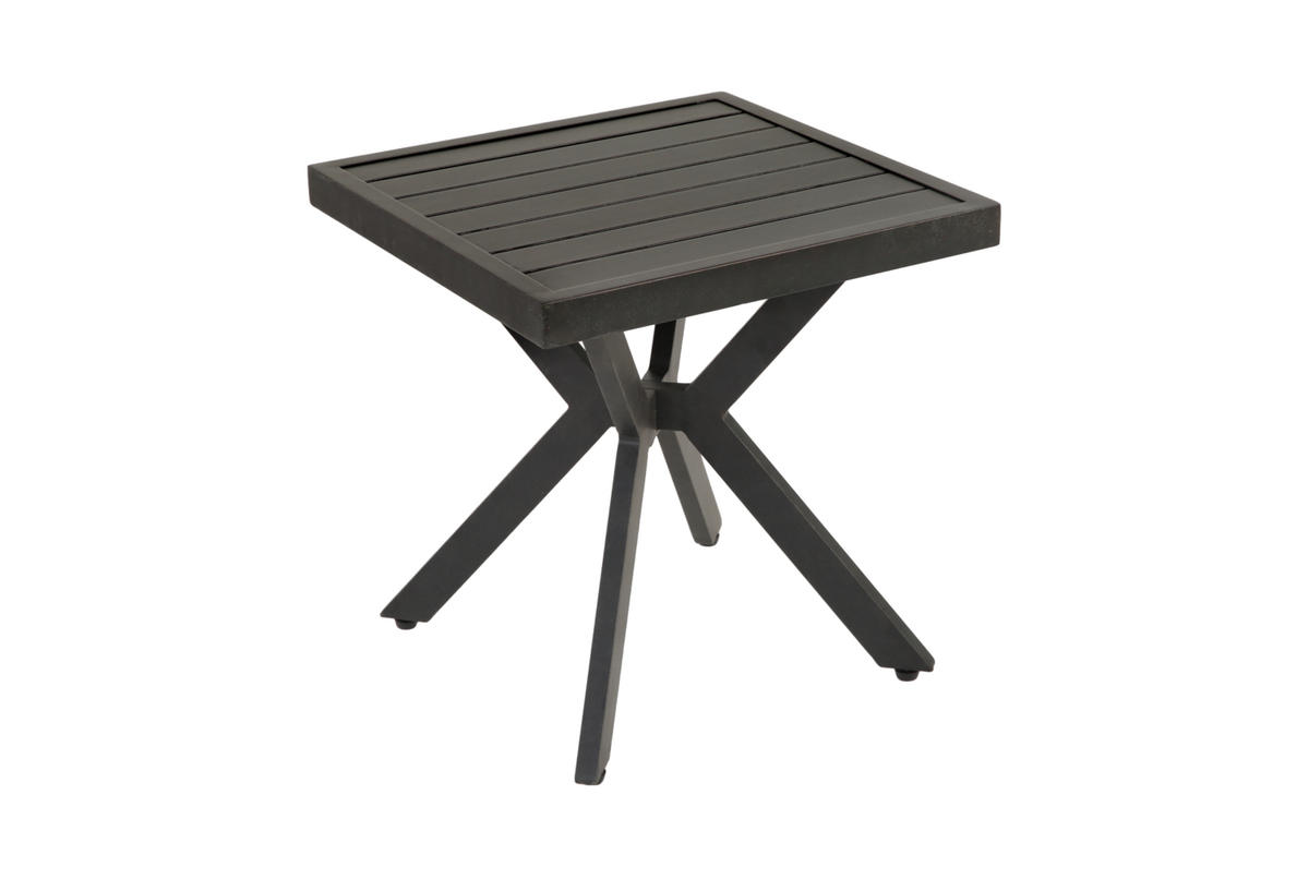 GARTENBEISTELLTISCH aus Aluminium 45x45x47 cm Dunkelbraun wetterfest, rostbeständig und pflegeleicht - Dunkelbraun, Metall (45/45/47cm) - Modfu