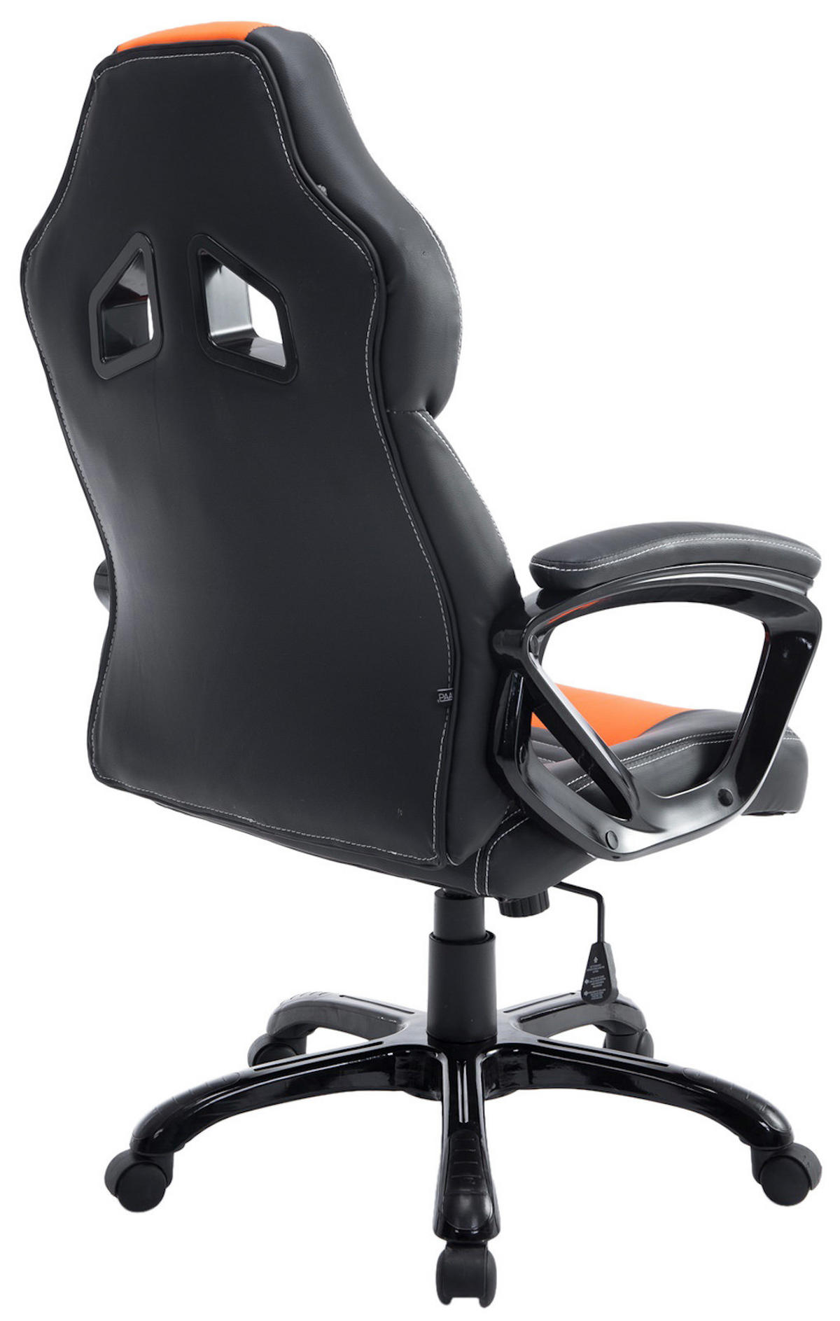 CHEFSESSEL Lederlook schwarz/orange - Schwarz/Orange, Kunststoff/Textil (65/114/70cm) - CLP