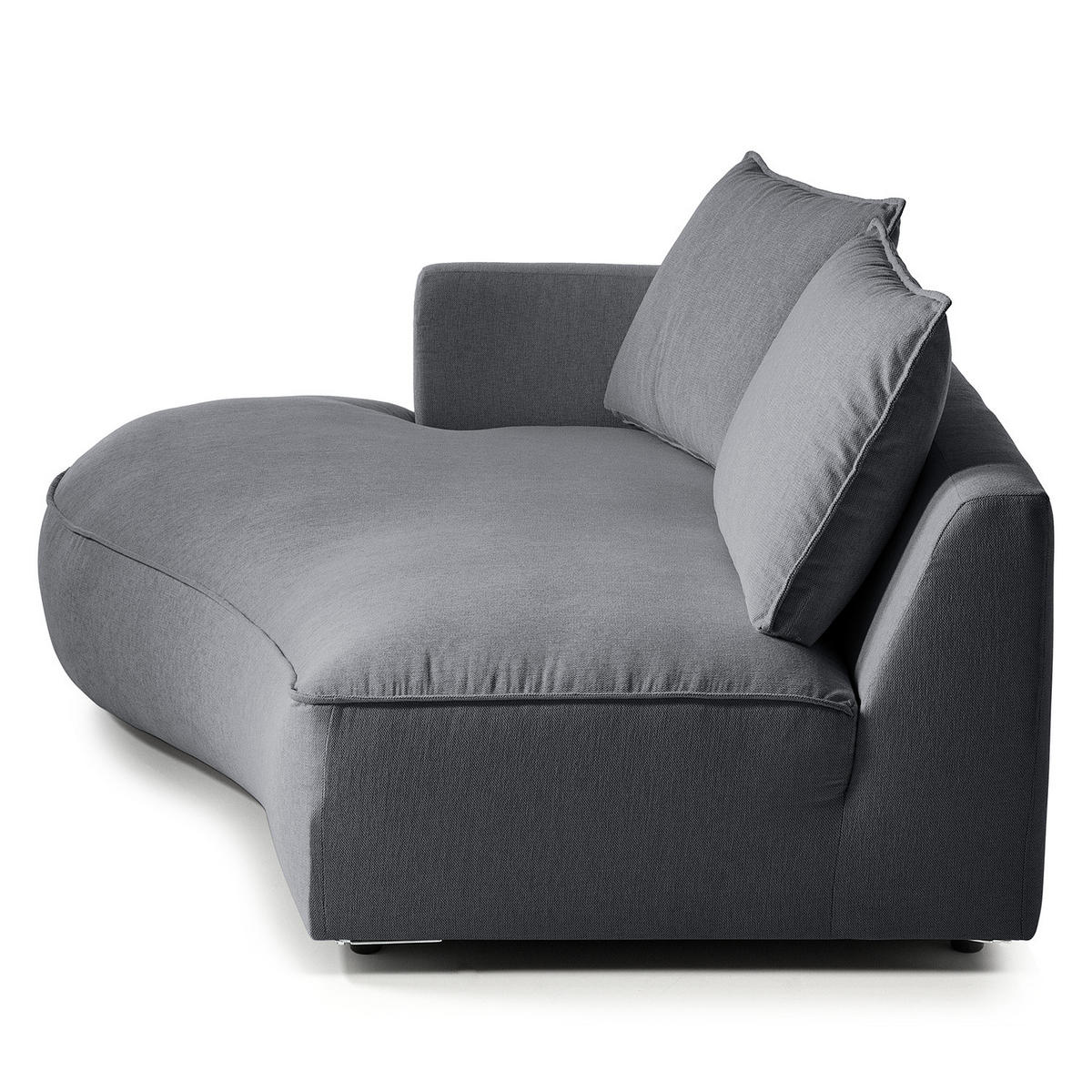 OTTOMANE - modular - Schwarz/Grau, Kunststoff/Textil (196/82/146cm) - home24